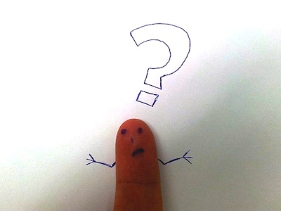 funny image of question mark and finger